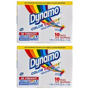 Total Qty (20) Dynamo Color Capture Washing Pads | Dye Trapping | For Laundry